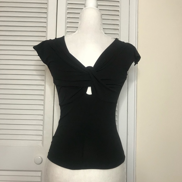 Vintage V Neck Flutter Sleeve Blouse - Picture 4 of 4